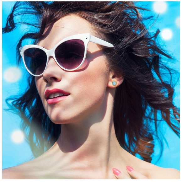 Cotton Candy Blue Stud Earrings - Picture 7 of 8